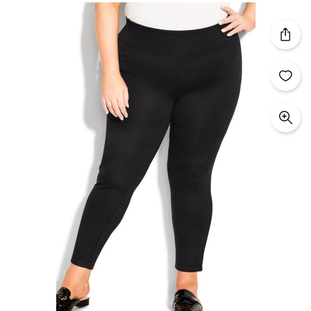 NWOT - Avenue Ponte Black Wide Comfort Waist Pull-On Sz.30 (4x/5x) - Picture 1 of 8